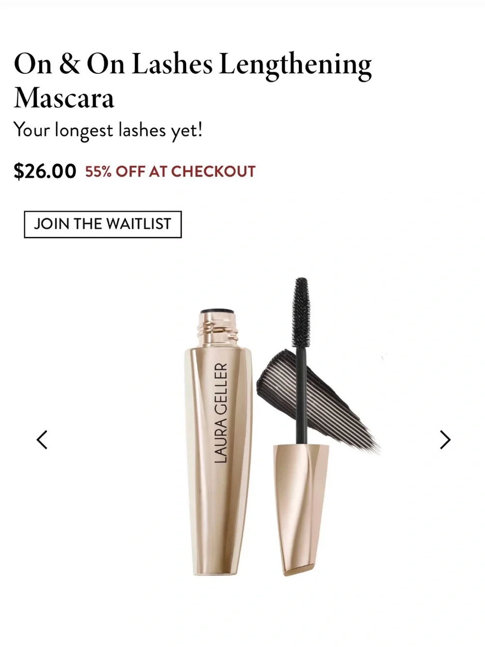 Laura Geller On & On Lashes Lengthening Mascara